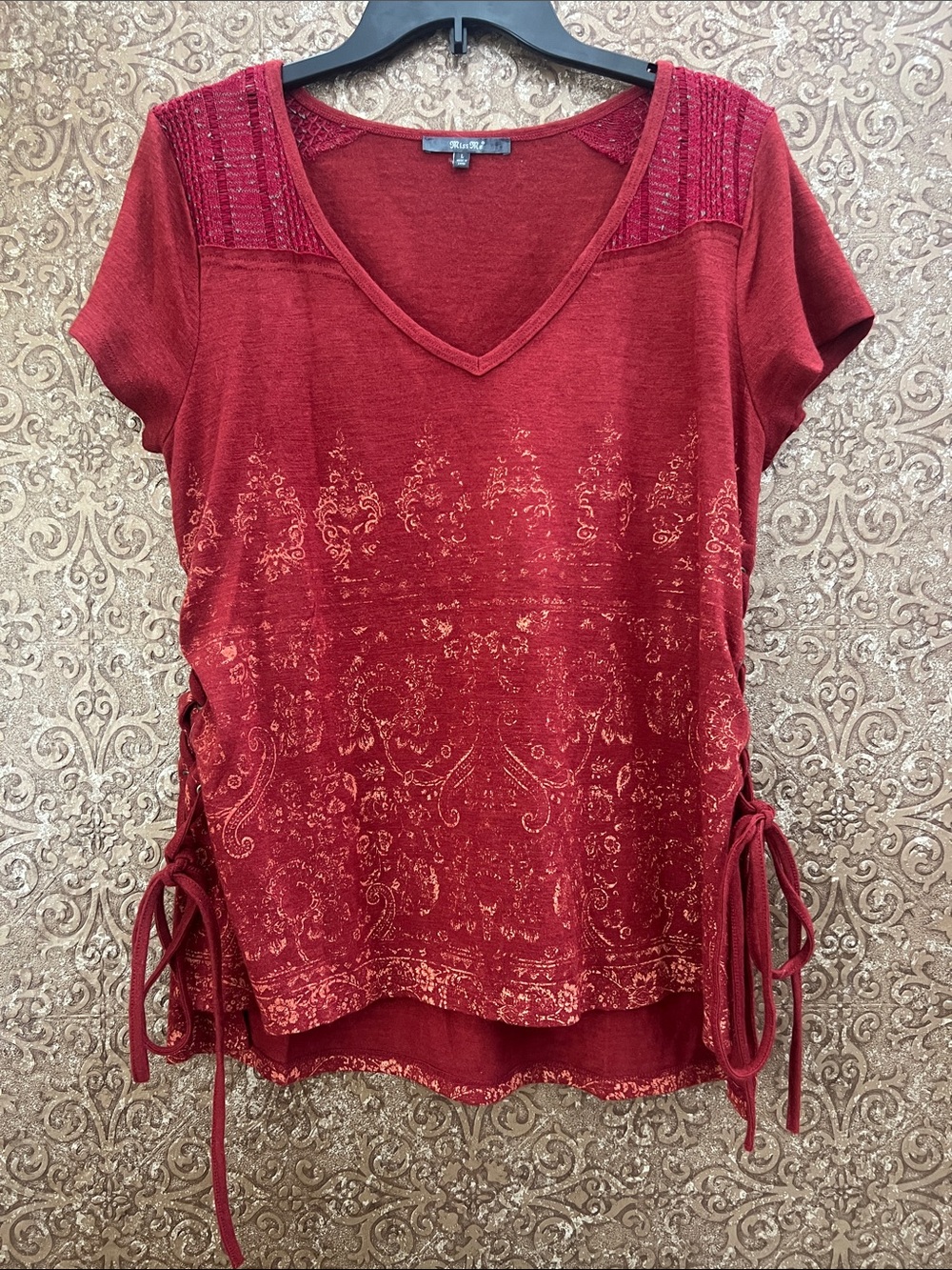 Miss Me Top with lace up sides. Size large